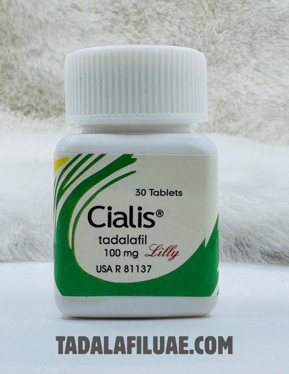 Cialis 100mg tadalafil tablets bottle for erectile dysfunction treatment in UAE