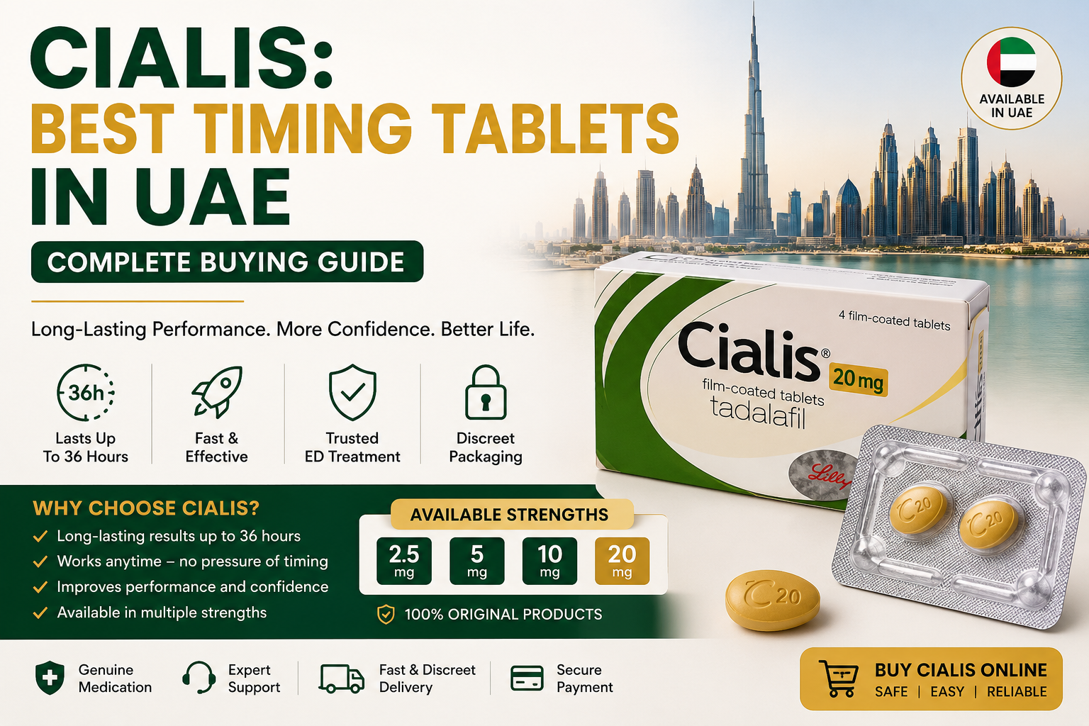 Cialis best timing tablets in UAE with dosage options and online buying guide