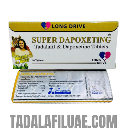 Super Dapoxeting Tadalafil & Dapoxetine Tablets 10 Tablets Back View UAE