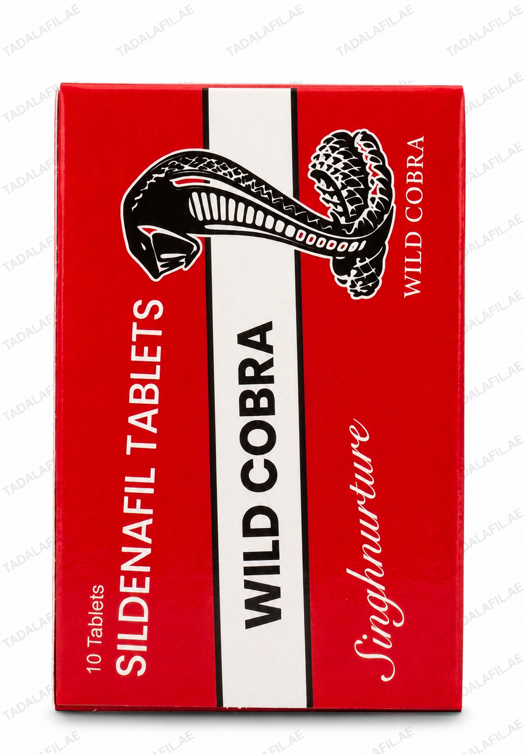 Wild Cobra Sildenafil Tablets, 10 tablets, red packaging with cobra design